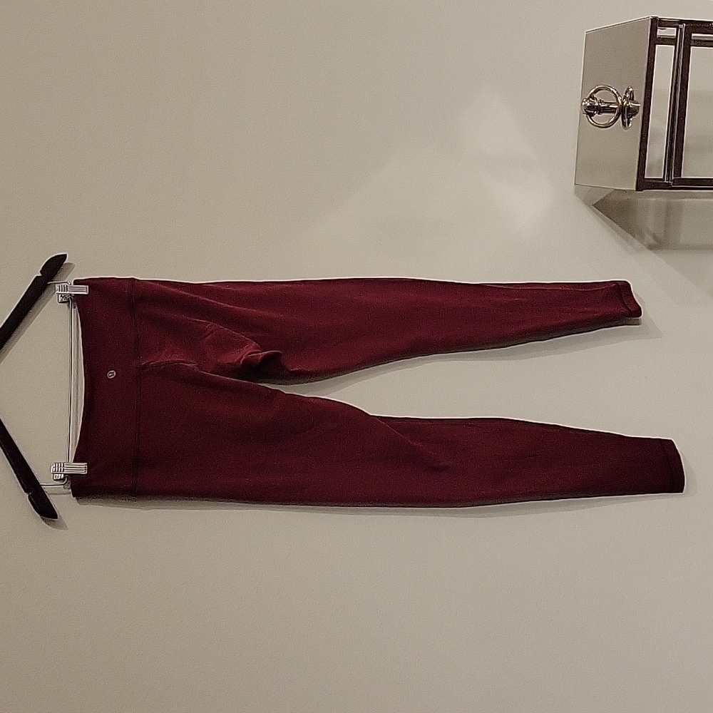 Lululemon Wunder Under Rust Berry Blumble Berry Leggings Size 10 - Picture 9 of 10